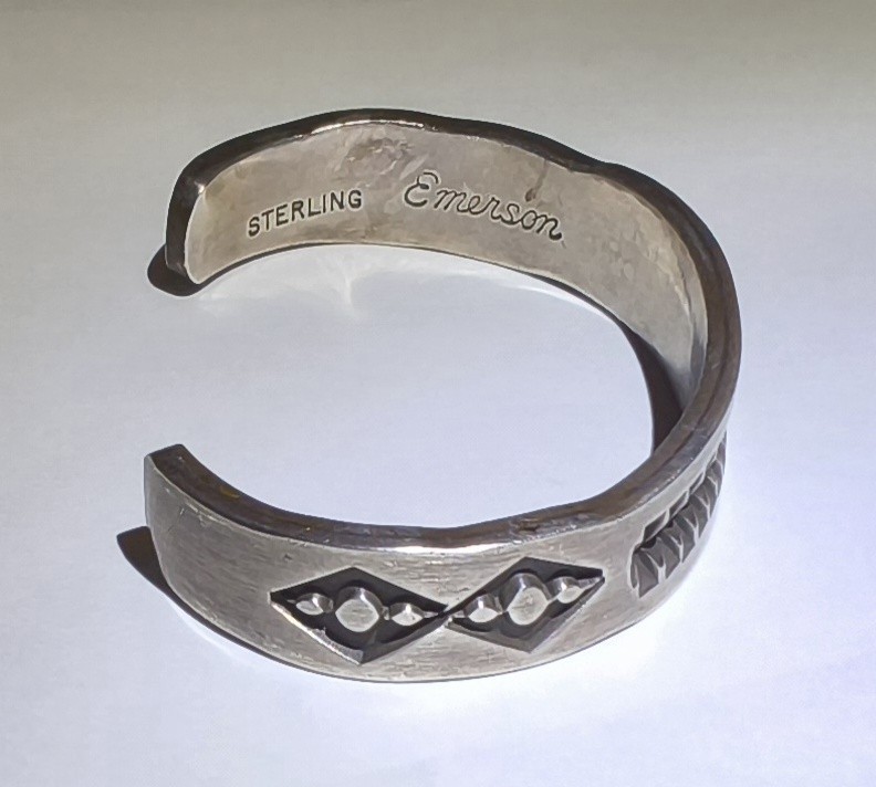 Vintage Navajo Emerson Bill Sterling Silver Cuff 7 1/2″