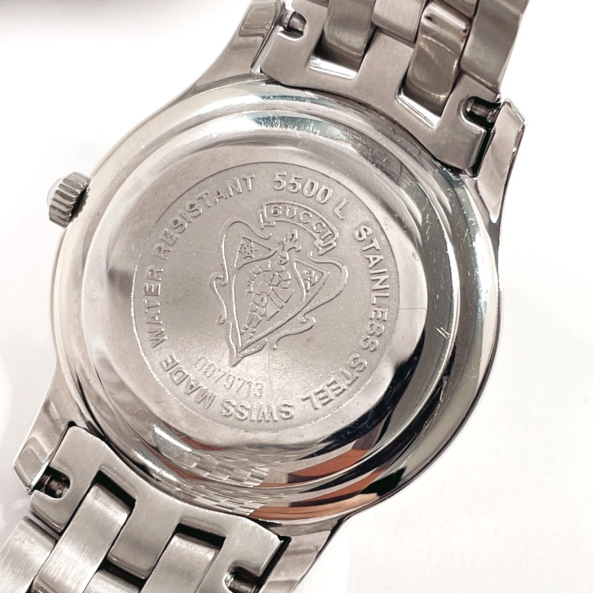 GUCCI GUCCI Watch 5500L Stainless Steel Silver Quartz Silver Dial Ladies Round