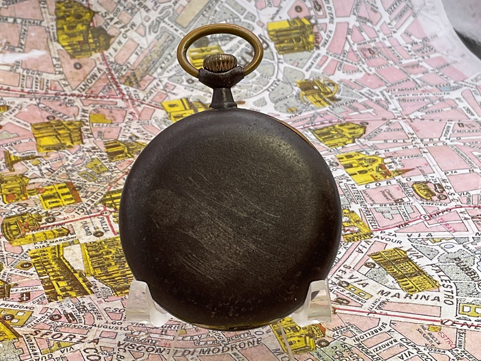 Omega . Ladislas Tunis . Rare Tunisian dealer. Brown iron .POCKET WATCH