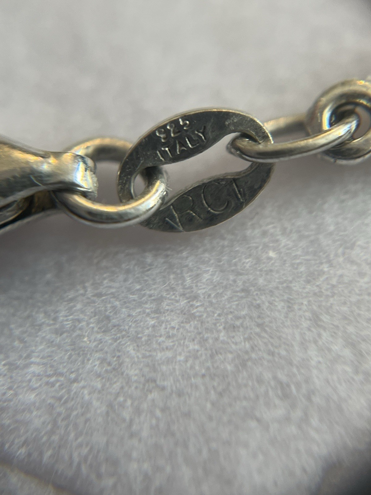 Vintage Design Sterling Marquise/Mariner Linked Anklet 10” Length 925 Silver