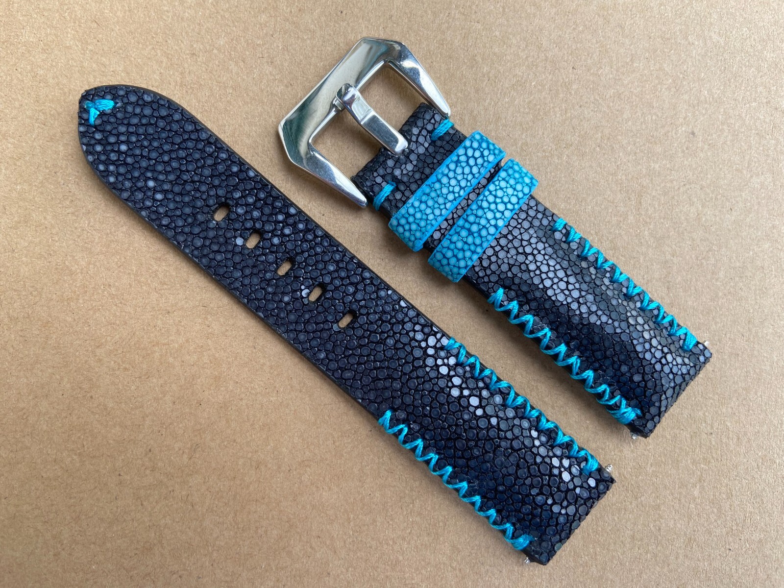 Black Stingray Watch Strap Band 16mm 18mm 19mm 20mm 21mm 22mm 23mm 24mm 26mm