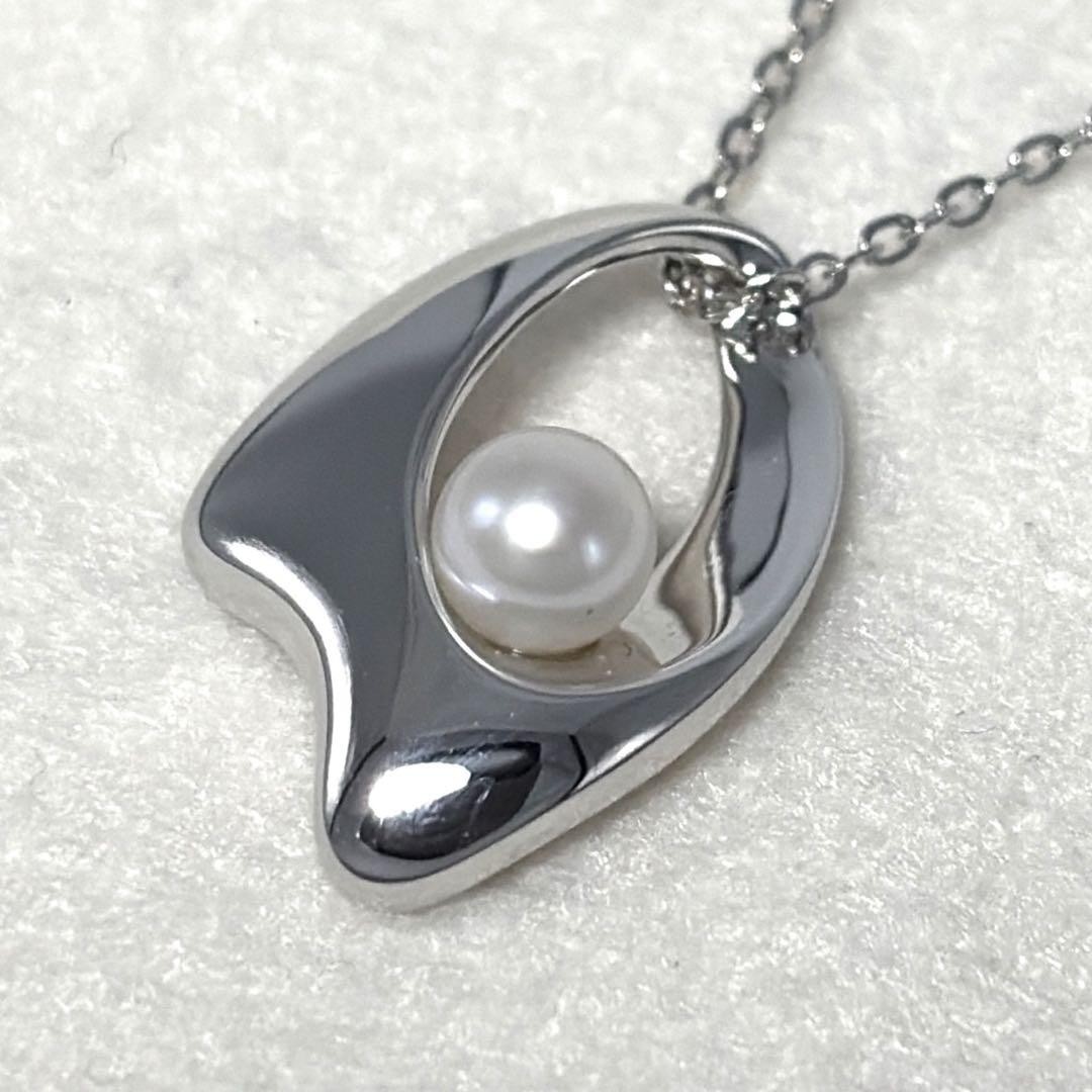 MIKIMOTO Necklace Pearl SILVER Mark 5.4mm Luster