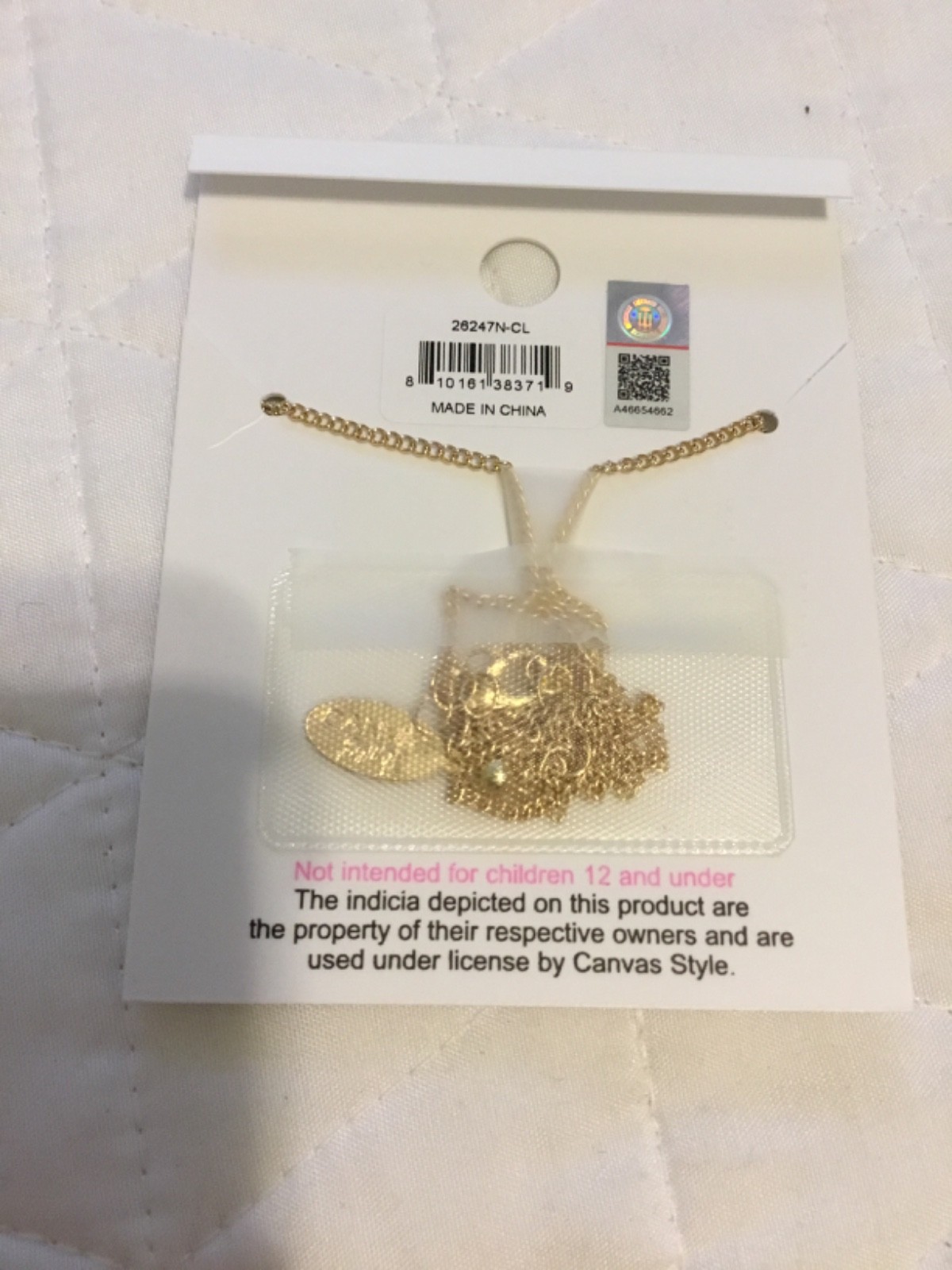 Canvas Style Gold Tone Clemson Script Necklace NEW