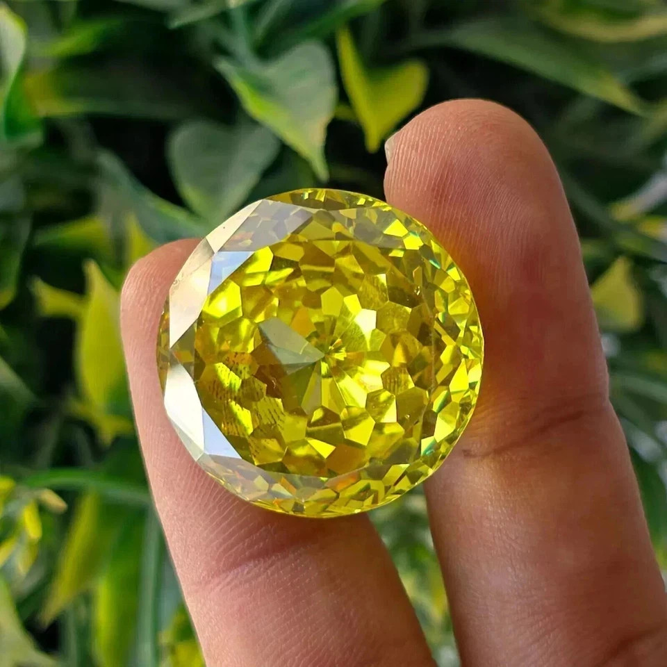 60 Ct Natural Yellow Zircon Round Cut Loose Certified Premium Quality Gemstone