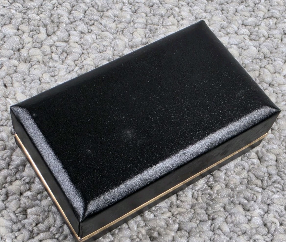 Vintage NOS LaMode Blue Imported Stone Silvertone Cufflinks & Tie Bar Set