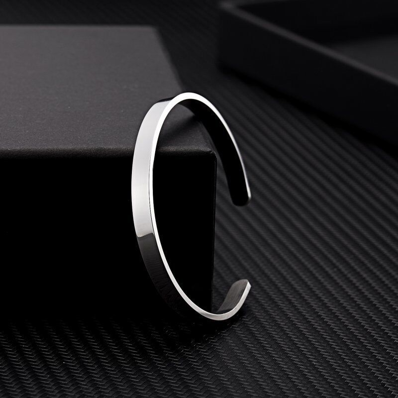 Men’s Fashion Jewelry Gold Silver Or Black Cuff Stainless Steel Bracelet