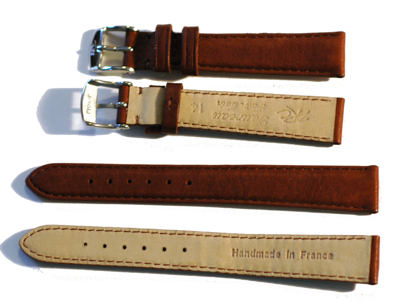 Miura Bull Leather Watch Band, Silver or Gold Buckle, Black or Brown