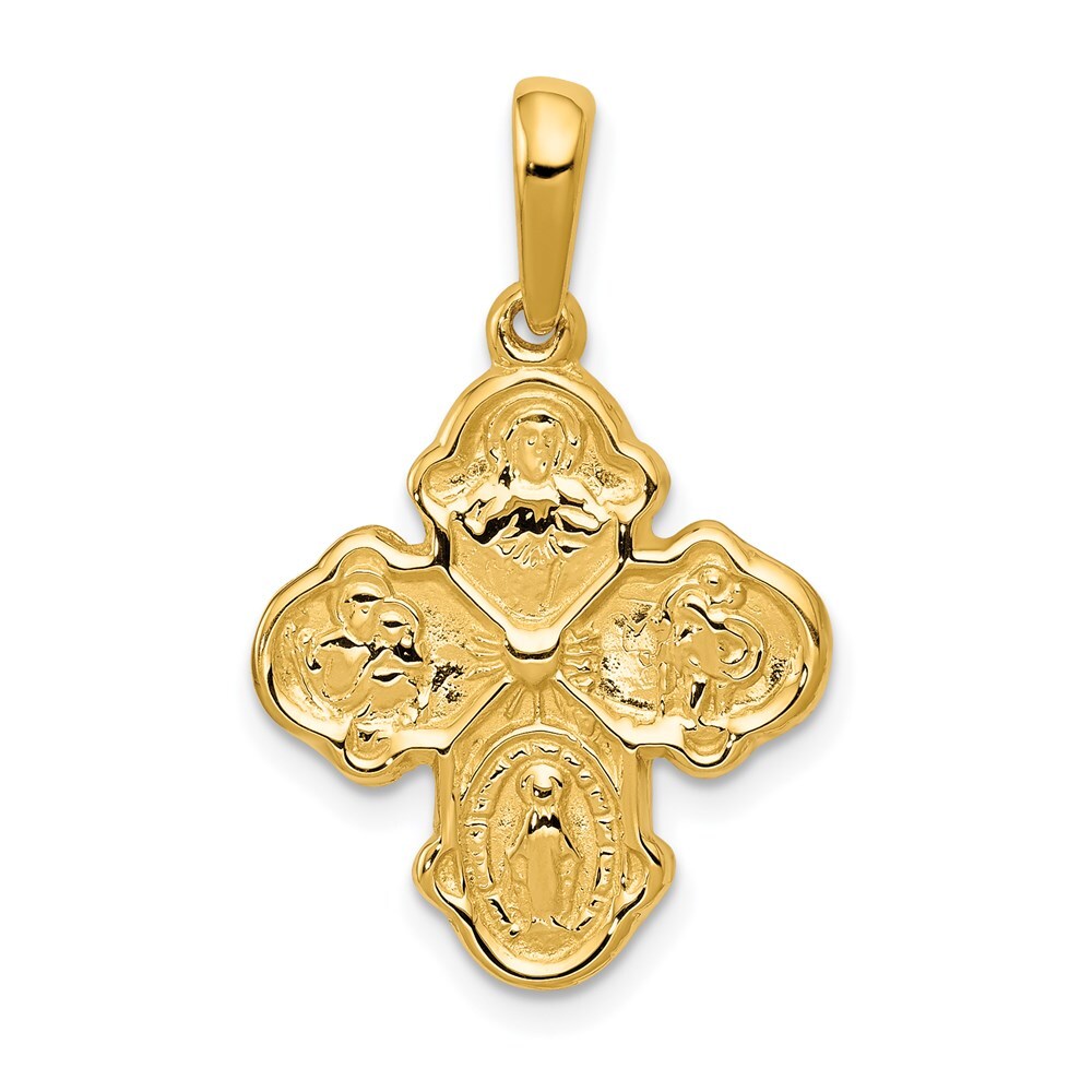 14K Yellow Gold Four Way Medal Pendant 1.95g L-28 mm, W-17.75mm for Mom