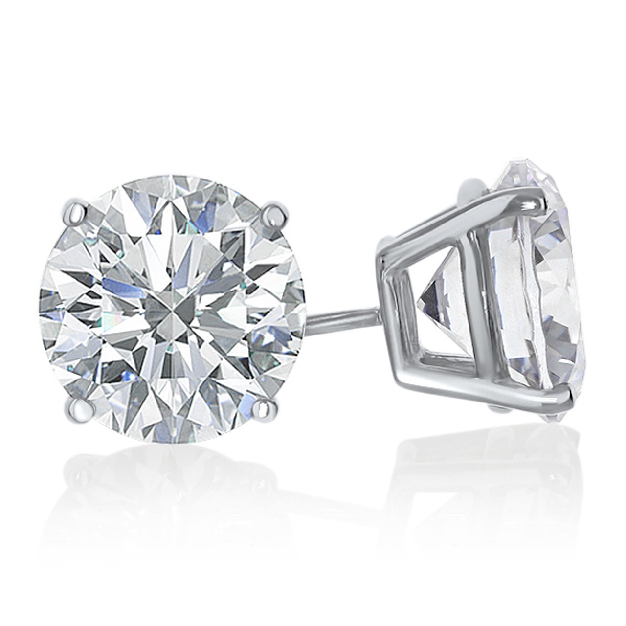 1 ct. Exquisite White Sapphire Screw back Stud Earrings – 14k White Gold