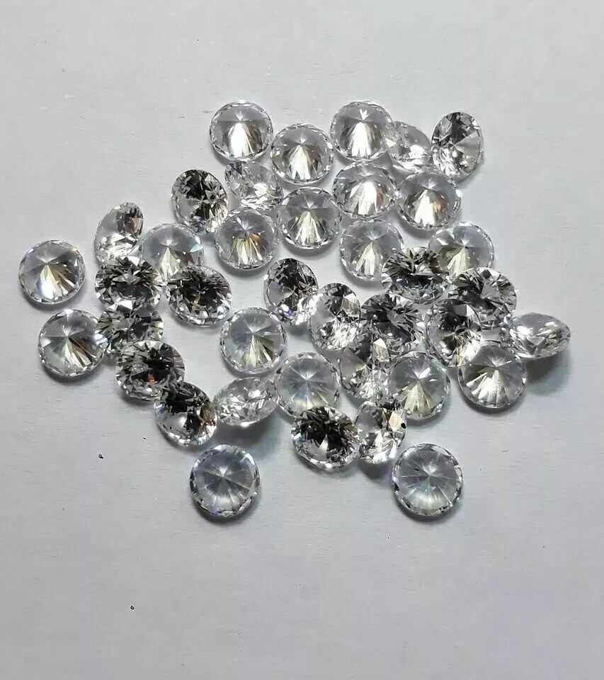 Natural 4 mm Round Cut Calibrated White Zircon 20 Pieces Lot Gemstone