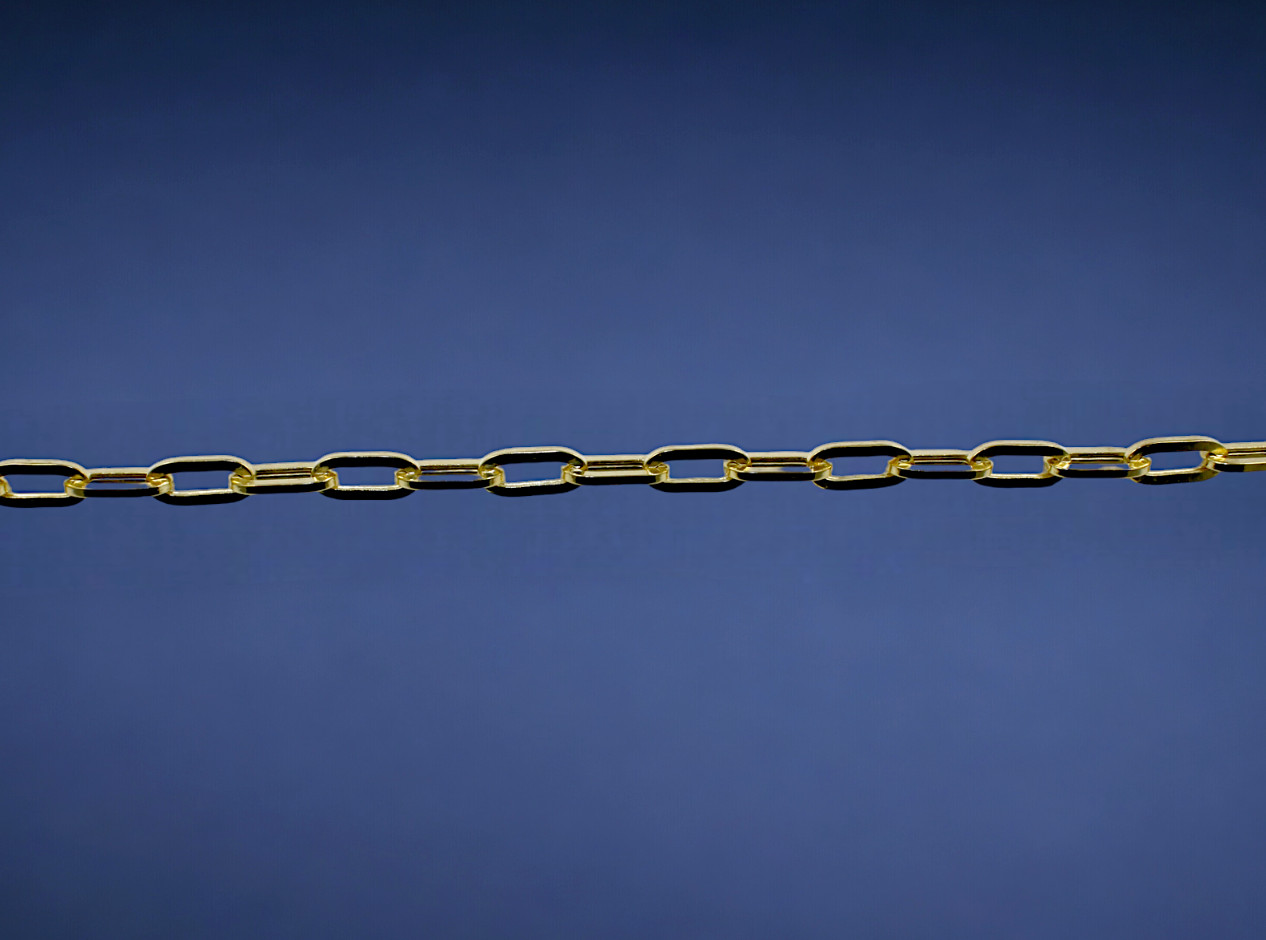 14K Yellow Gold 2mm-7mm Oval Paperclip Necklace Bracelet Chain Link Real 7″-30″