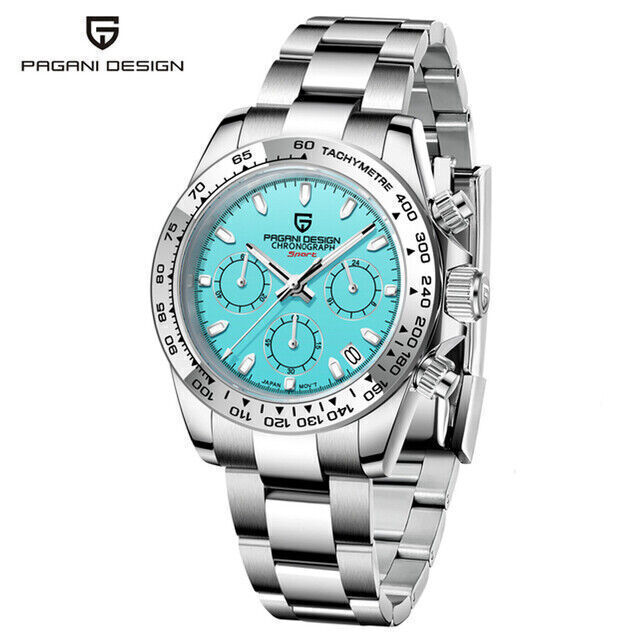 40mm PAGANI DESIGN Full Chronograph VK63 Quartz Men’s Wrist Watch Date Watches