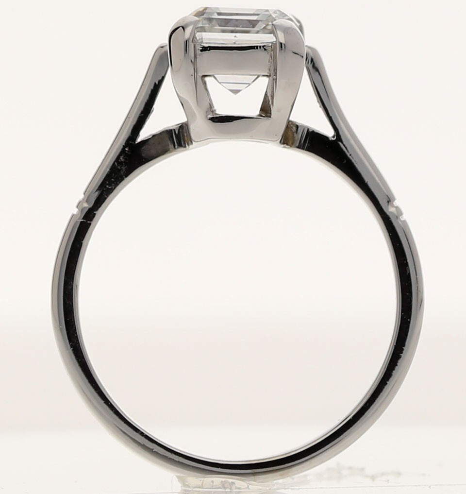 1.75CT Emerald Cut Diamond Solitaire Engagement Ring White Gold 5 1/4