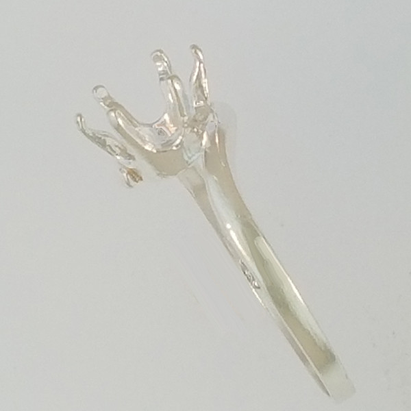 PRE-NOTCHED 8MM ROUND SOLITAIRE RING .925 STERLING SILVER CR290SS