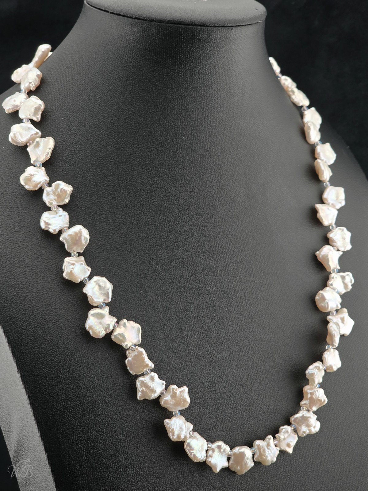 Real White Baroque Freshwater Cultured Pearl Star Necklace 20″ Silver Tone Clasp
