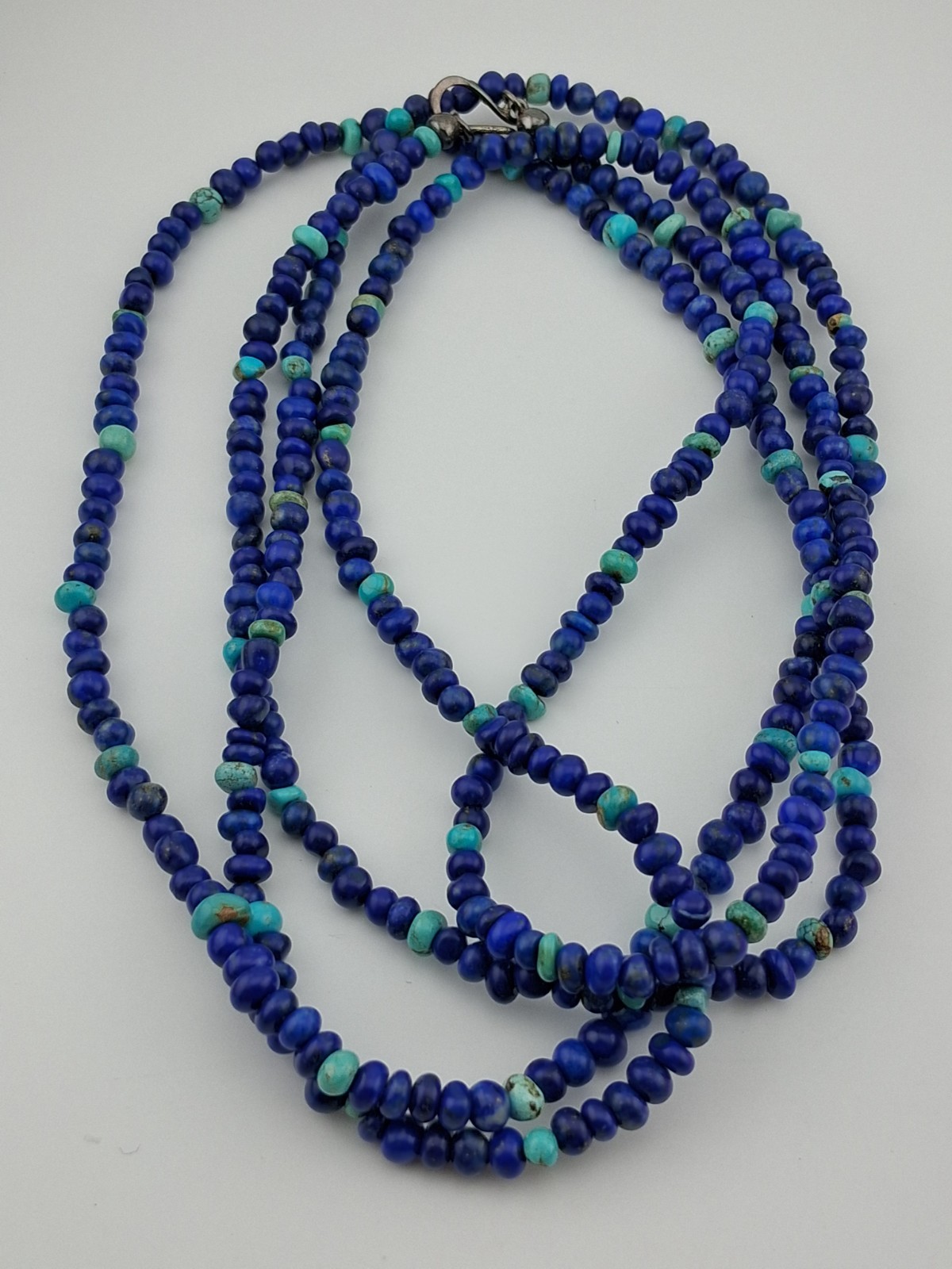 Jay King DTR Extra Long 60″ Lapis And Turquoise Stone Pebble Necklace