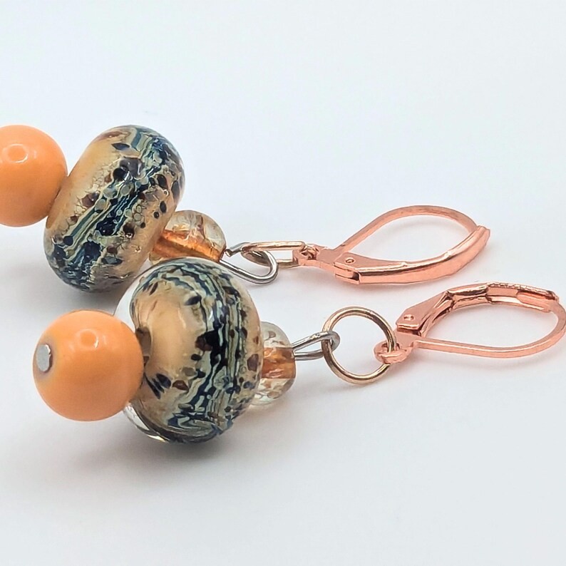 Orange Cream Floral Dangle Earrings – Casual Elegance For Everyday Wear, Women