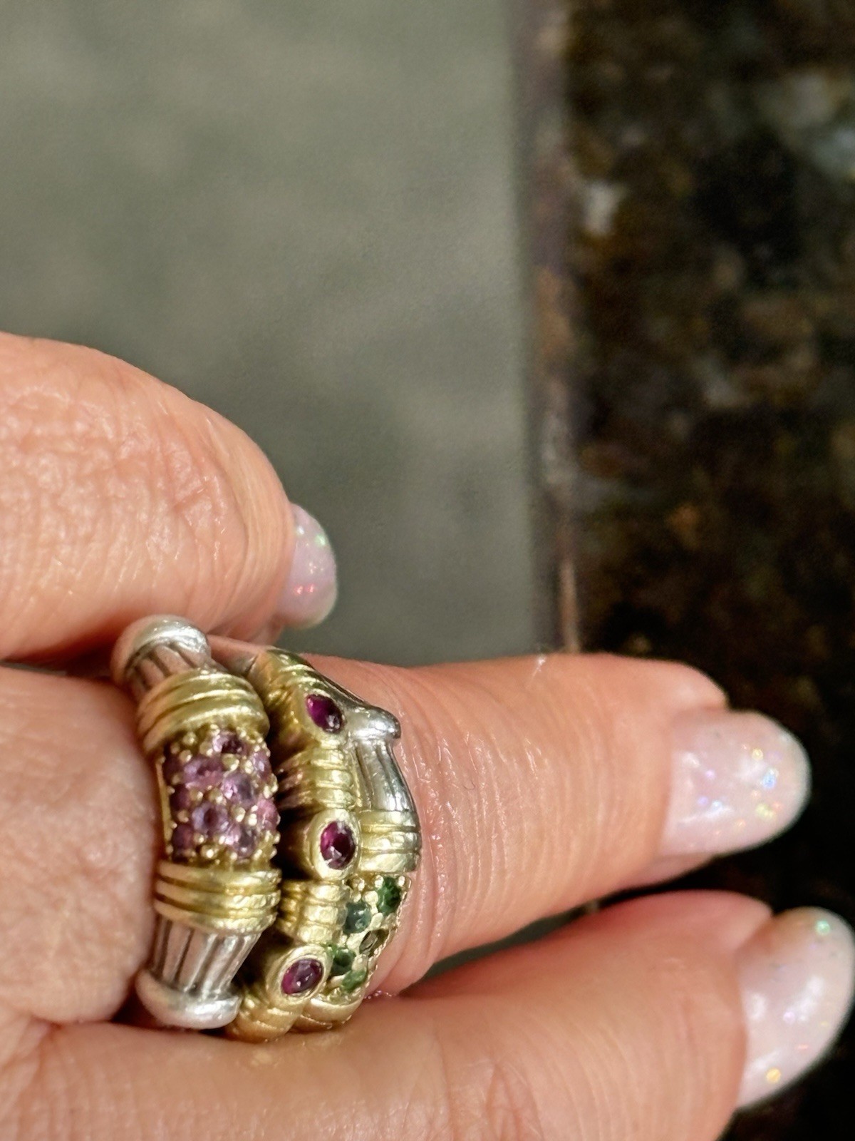 LAGOS CAVIAR 925 18k Gold AmethystRing, Size 6.5 authentic Guarantee