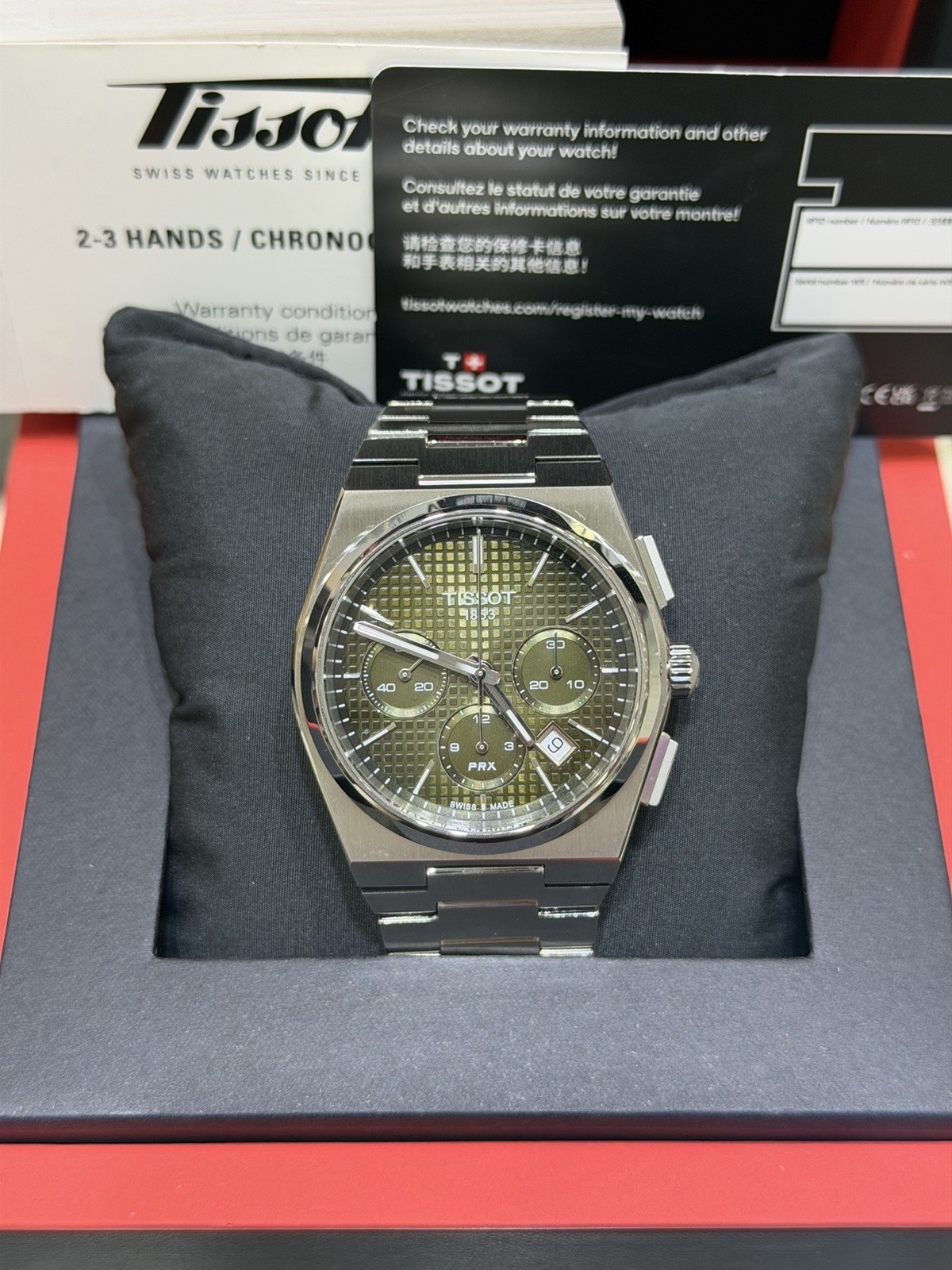 New Tissot PRX Automatic Chronograph Green Dial Men’s Watch T1374271109100