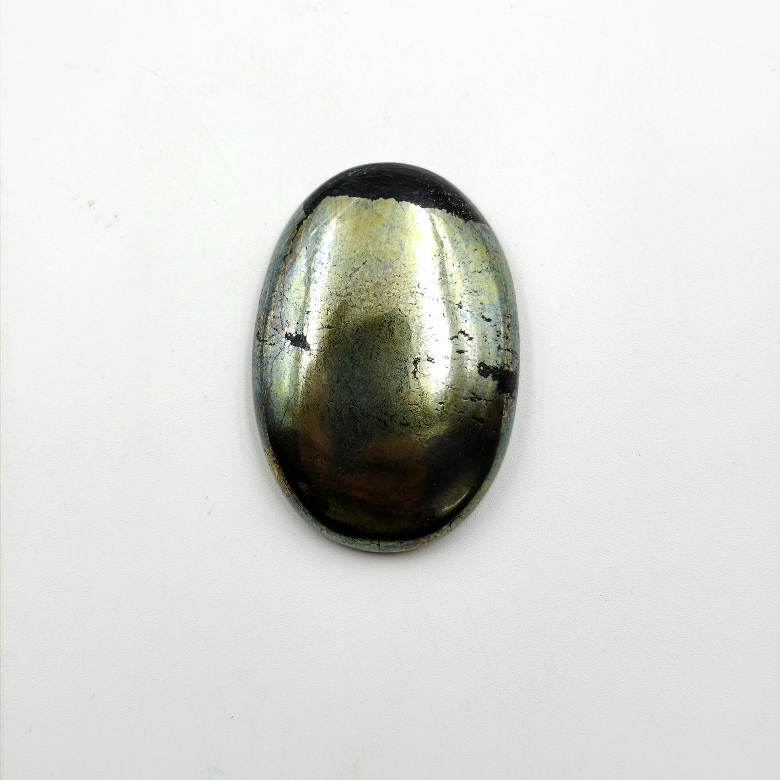Natural Apache Gold Cabochon Oval 46x31mm Flat Back Wire Wrapping Jewelry