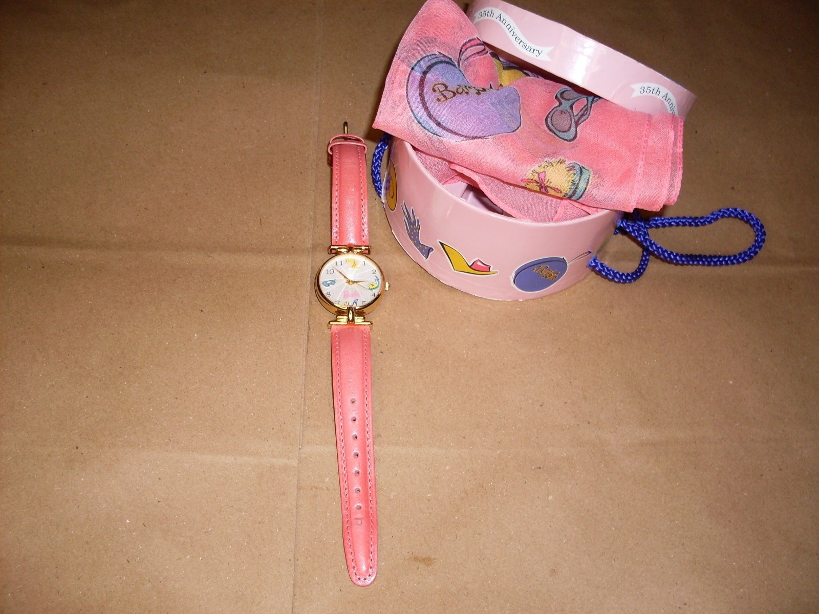 Vintage Barbie 35th Anniversary Fossil Watch in original Hatbox with tags. COA.
