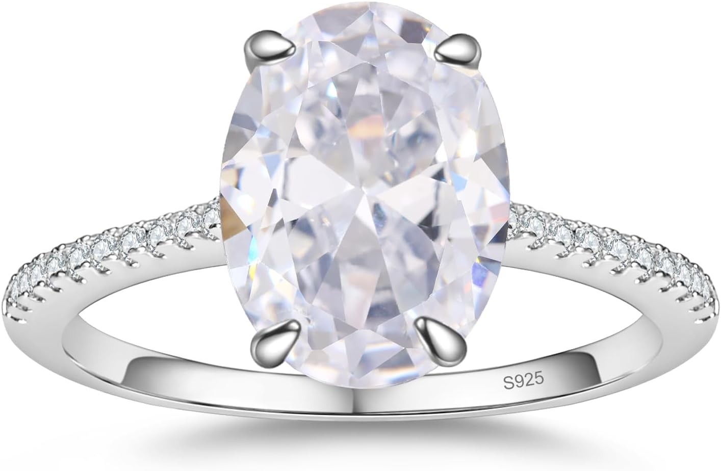 1.5-5CT Multi Cut CZ Solitaire Engagement Ring S925 Silver 18K White Gold Plated