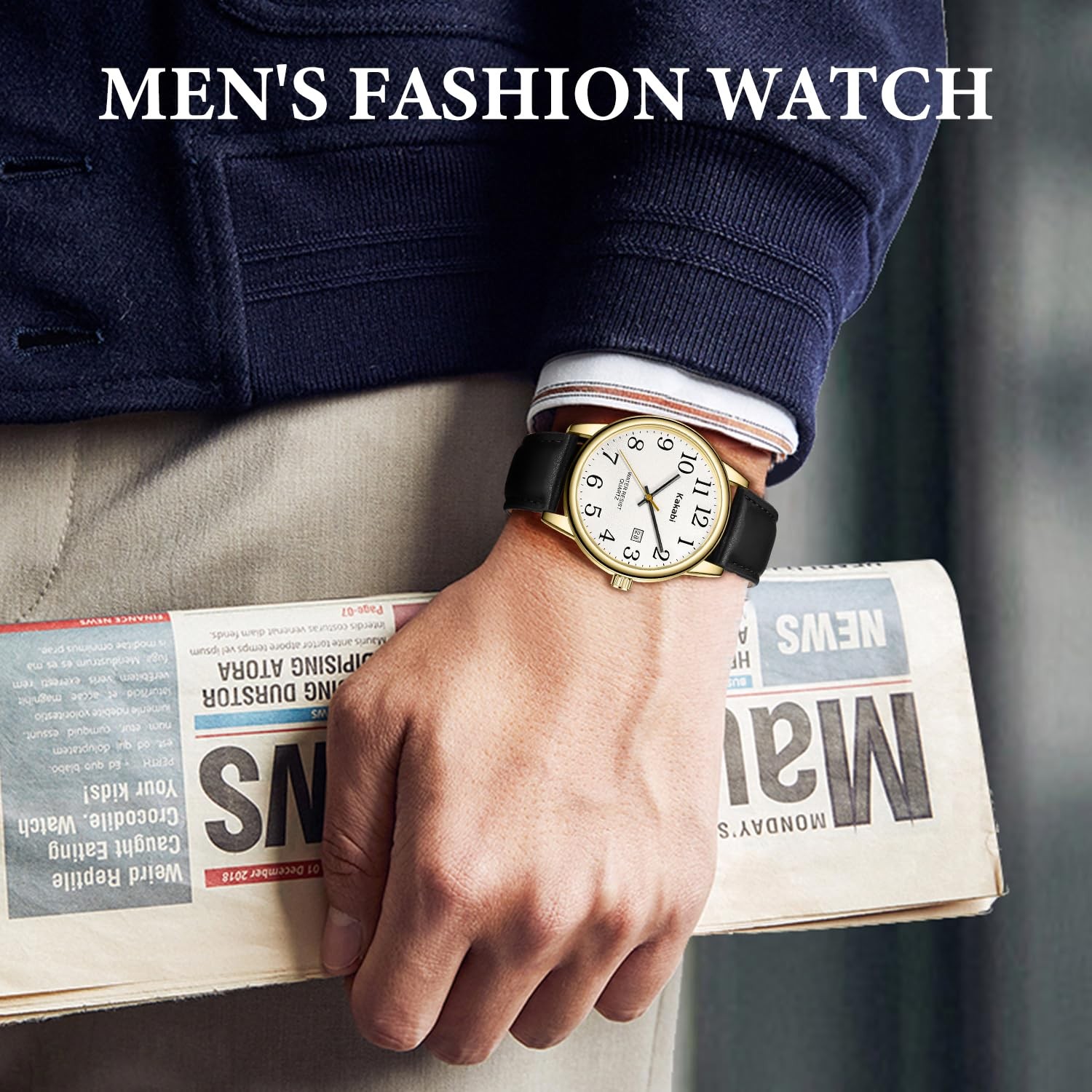 Watch for Men, Easy Reader Unisex Analog Quartz Waterproof Wristwatch with Date