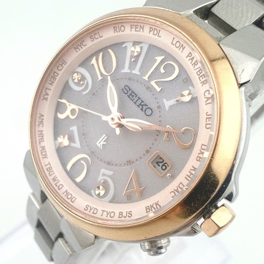 With Box SEIKO LUKIA Radio Solar Lucky Passport Titanium SEIKO LUKIA Working