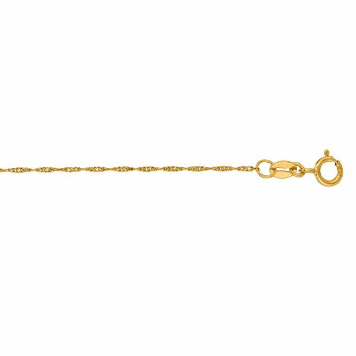 0.8mm Diamond Cut Singapore Chain Necklace Real 10K Yellow Gold
