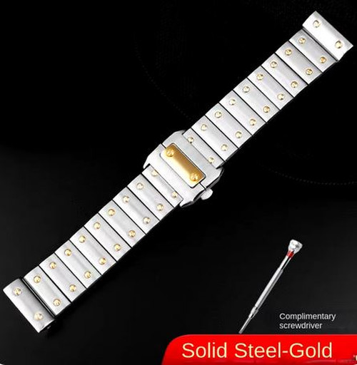 20 23 mm Steel Bracelet Watch Strap Band Fit For Cartier Santos Series Watches