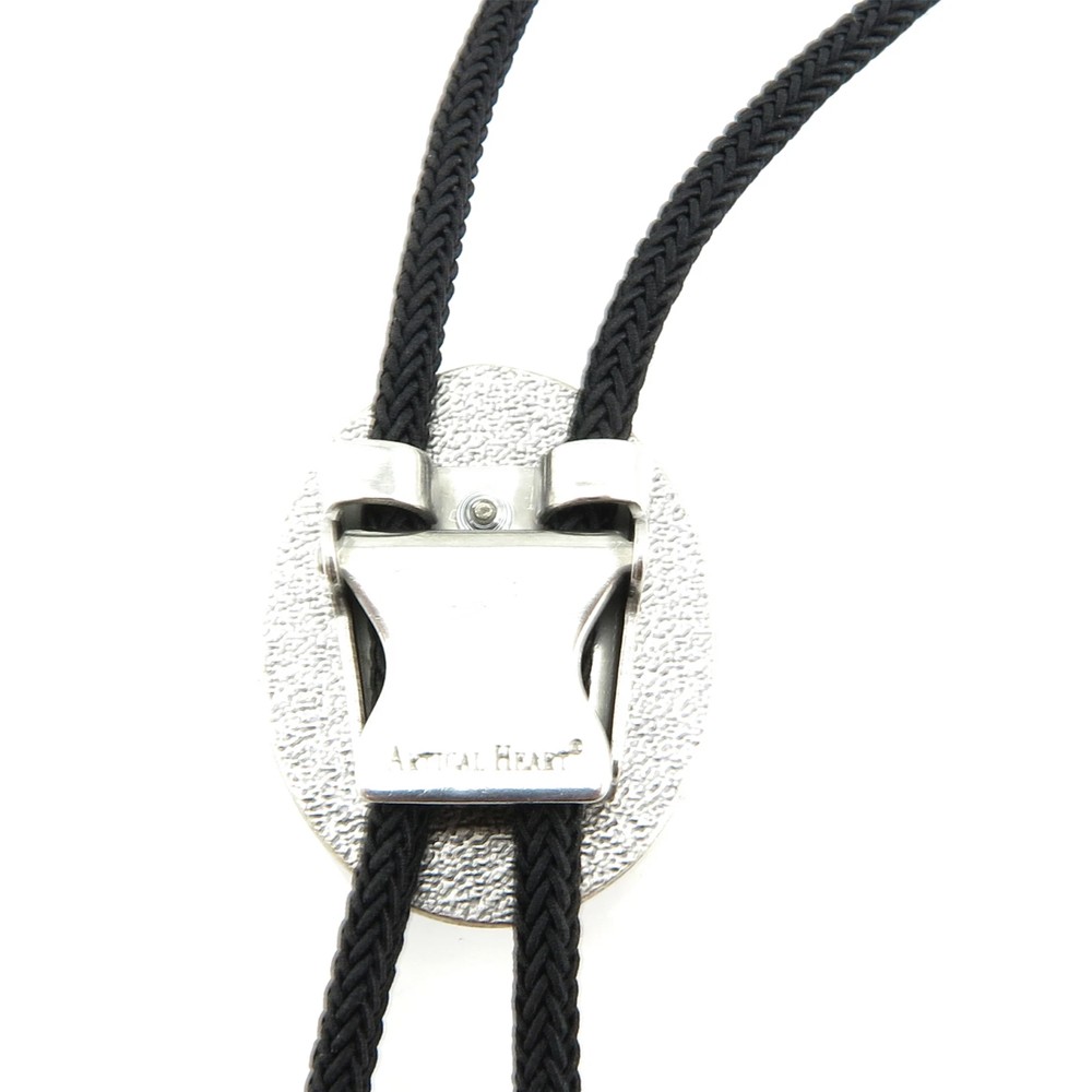 Hand Made Natural Black Stone Western Cowboy Leather Bolo Neck Tie Zinc alloy