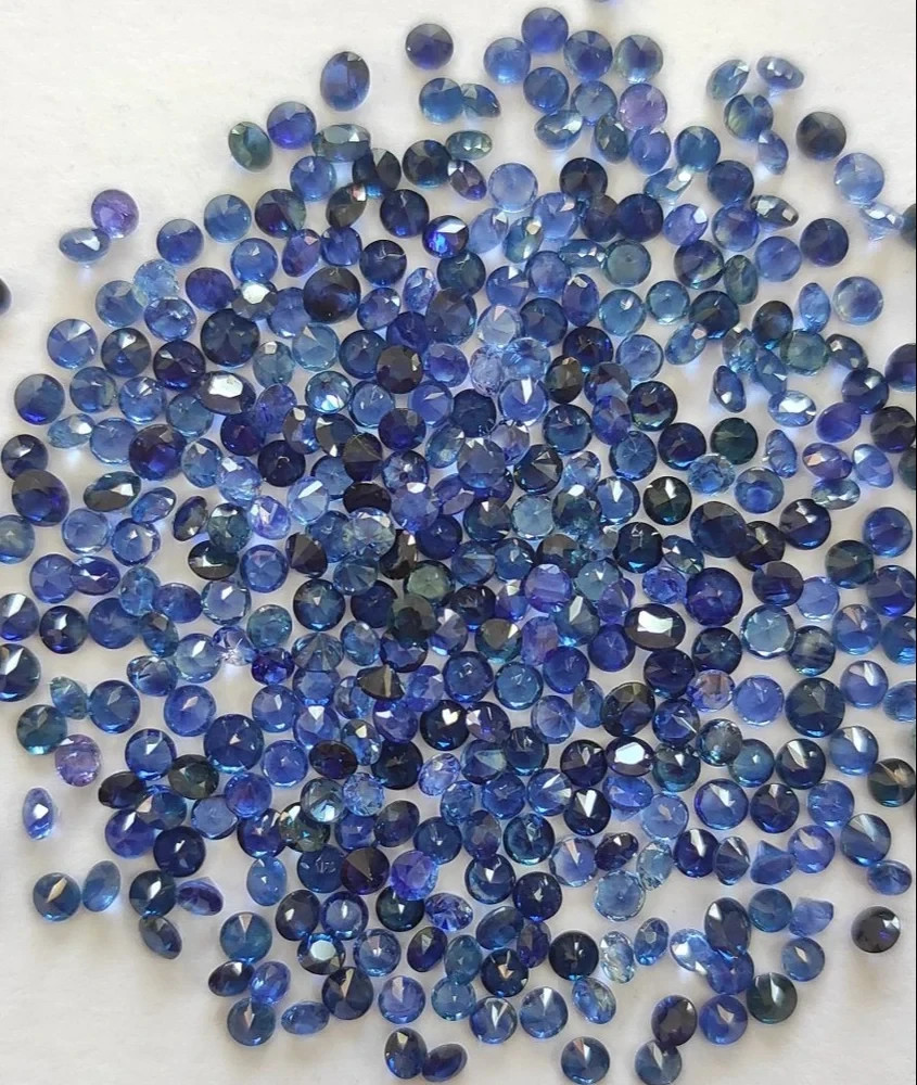 Natural Blue Sapphire Round Cut 100 pcs 2 MM Loose Gemstone IDGL Certified K2