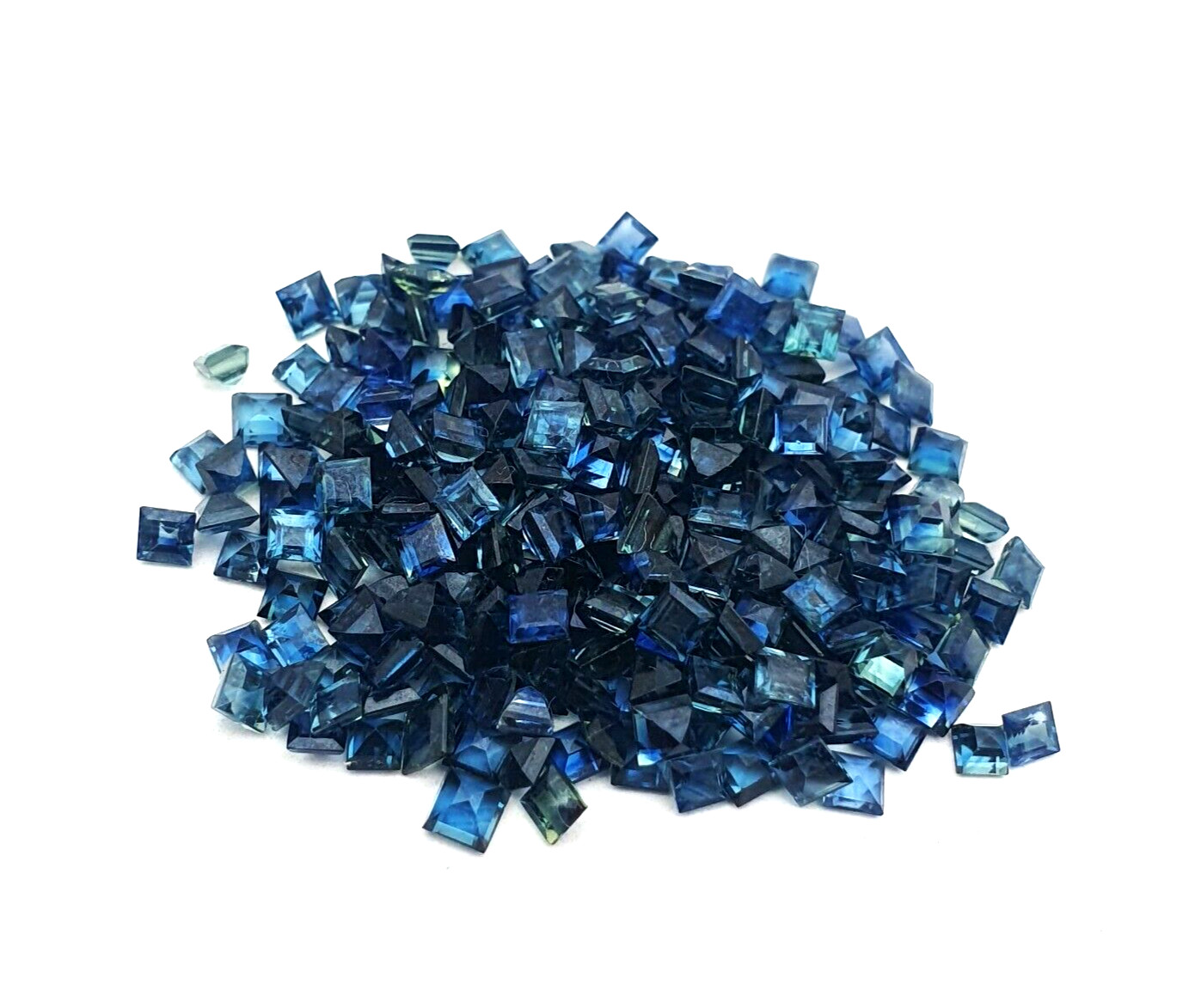 Natural Blue Sapphire Square Cut Loose Gemstone Lot 50 Pcs 2.50-3 MM 6 CT
