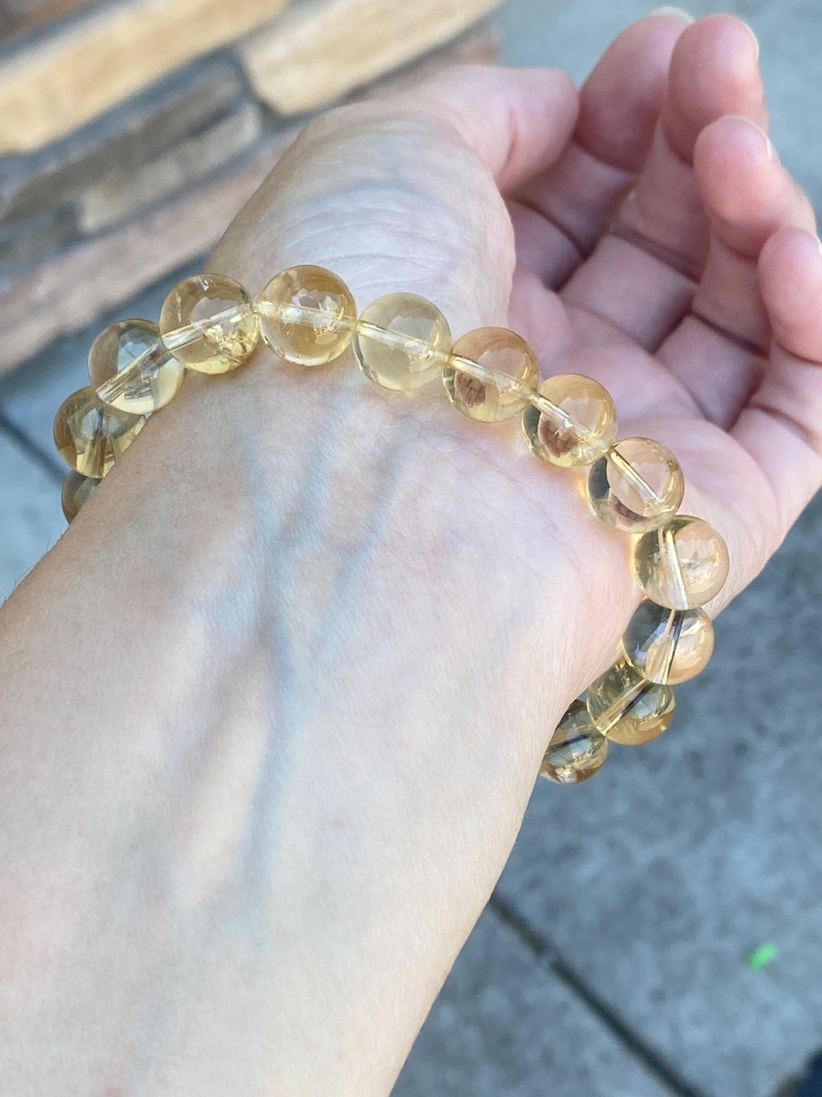 Natural Citrine Bracelet – 10.8mm Genuine Golden Citrine Crystal Bracelet