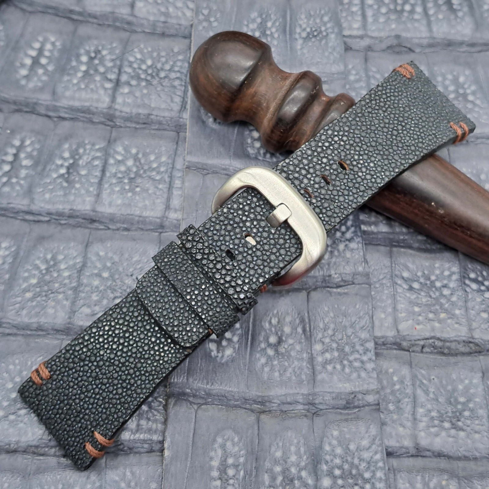 28mm/24mm Stingray Leather Watch Band Bespoke Exotic Leather Minimalist Design