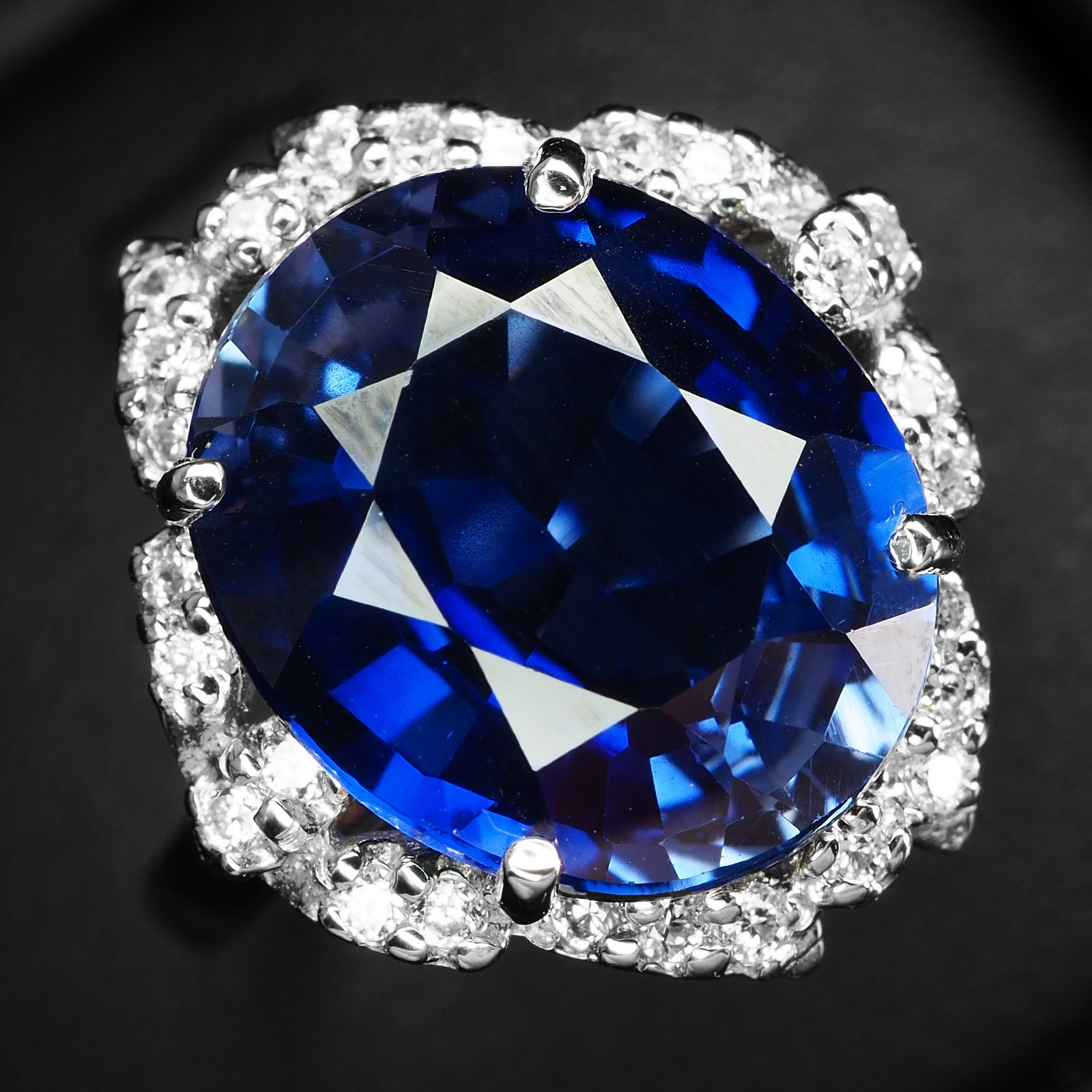 Classically Royal Blue Sapphire 8.21Ct 925 Sterling Silver Handmade Rings