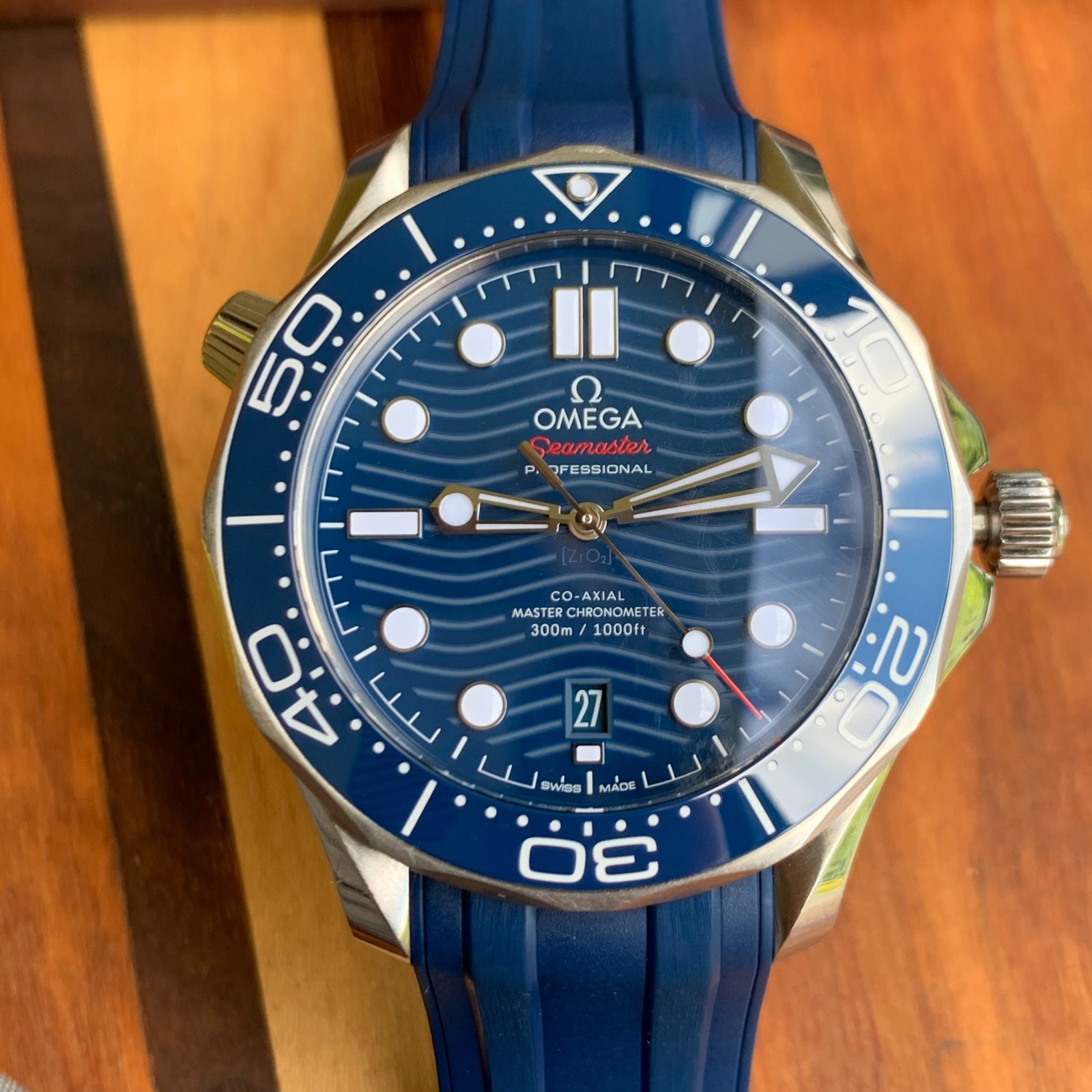 Omega Seamaster 300 Co-Axial Blue Dial Ref. 210.32.42.20.03.001 Box & Papers