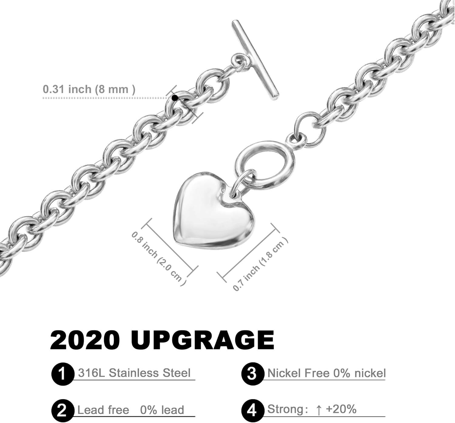 Luxury Heart Jewelry Set in 18K Gold/Rose Gold – Necklace & Bracelet Combo