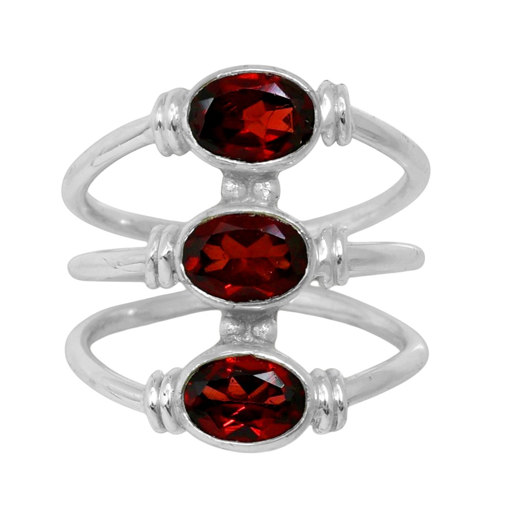 Hessonite Garnet – Madagascar 925 Silver Plated Ring s.10 Jewelry WR14-10020