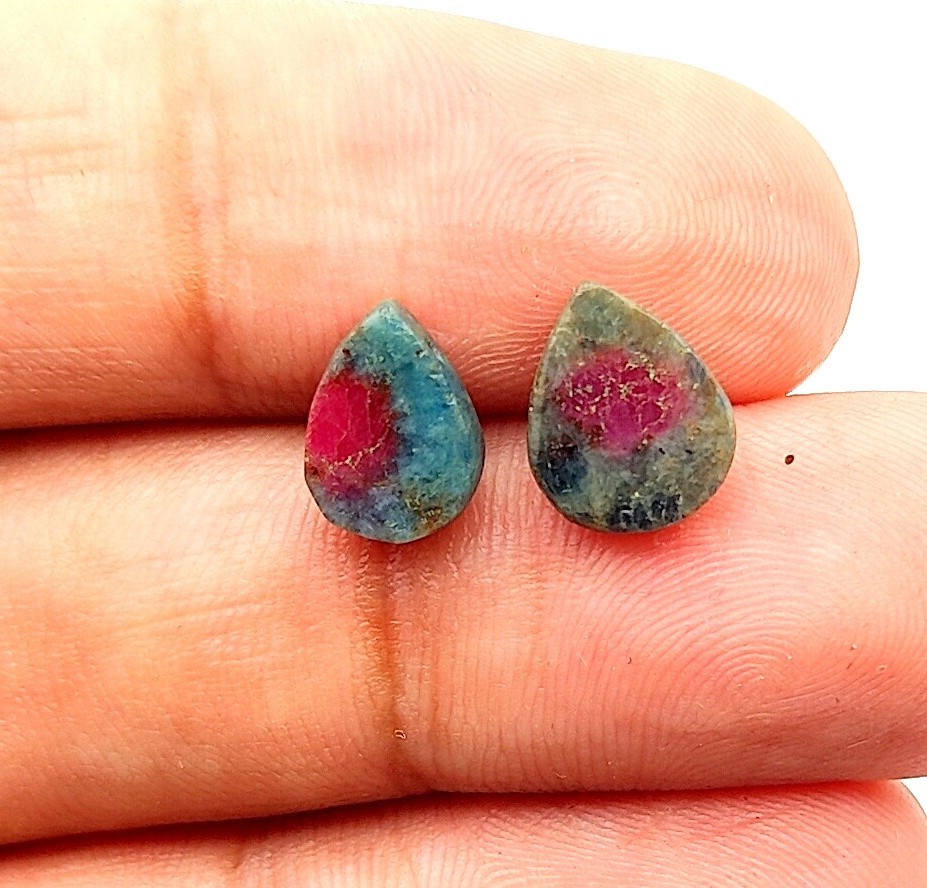 5Ct Natural Ruby Kyanite Slice Gemstone, Loose Gemstone Ruby Kyanite Pair K 1382