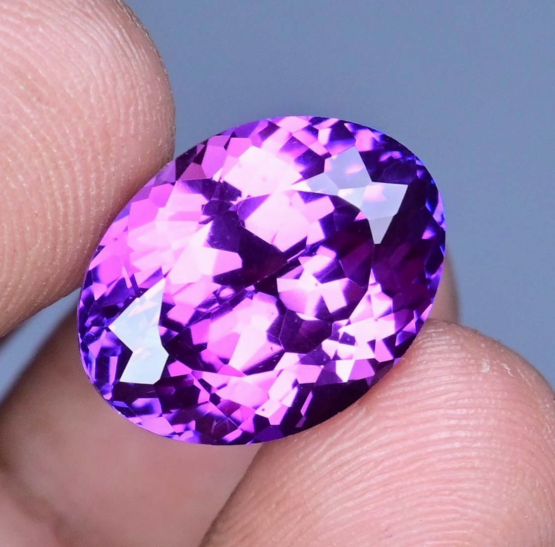 20.35 Ct Natural Boysenberry Sapphire Oval Certified Flawless Loose Gemstone