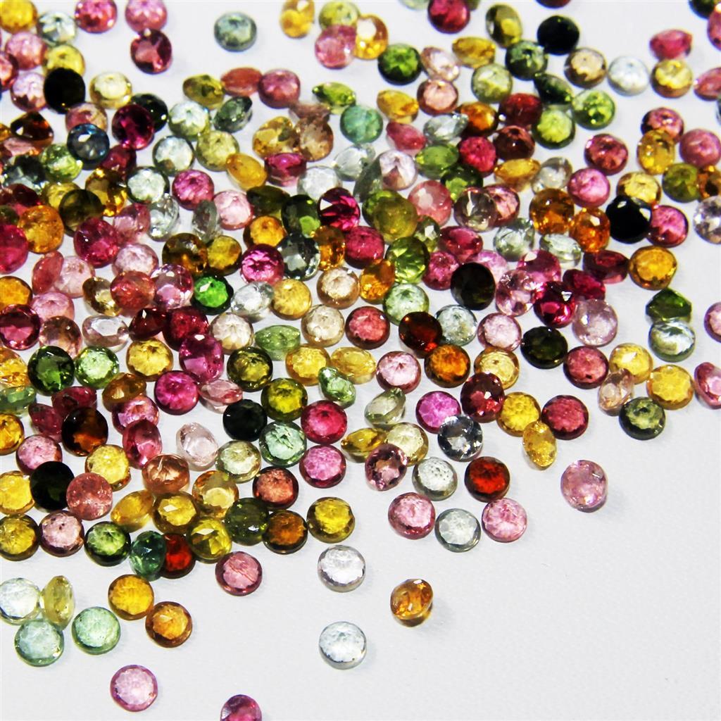 Wholesale Lot 2mm to 3mm Round Facet Multi Tourmaline Loose Calibrated Gemstone