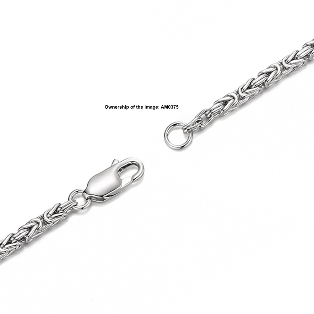 Pure 925 Sterling Silver Bracelet 2.5mm Byzantine Link Chain Women 6.7-8.3inch