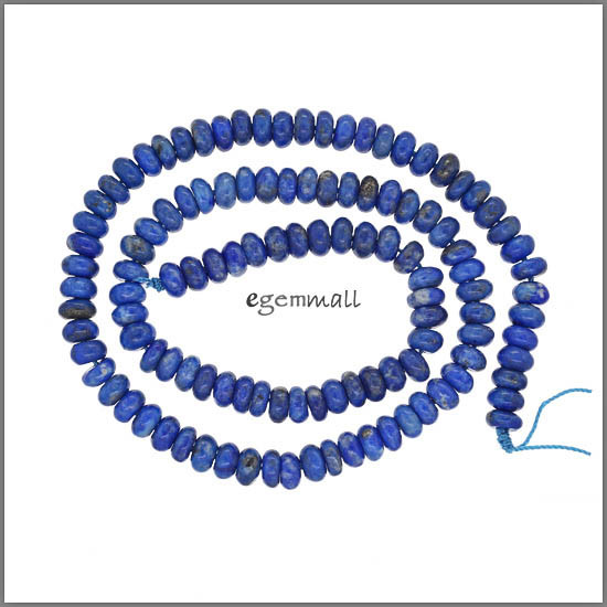 15.6″ Natural Lapis Lazuli Rondelle Roundel Beads 6mm Grade AB #72066