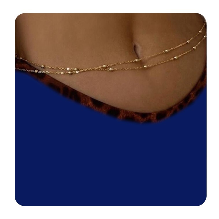14K Gold Plated Waist Chain for Women, Sexy Belly Chain Body Jewelry