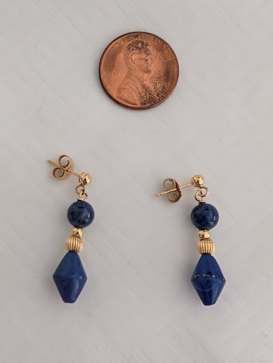Lapis Earrings 14K Gold 2.5 Grams Retail Price $599 Make Me An Offer!