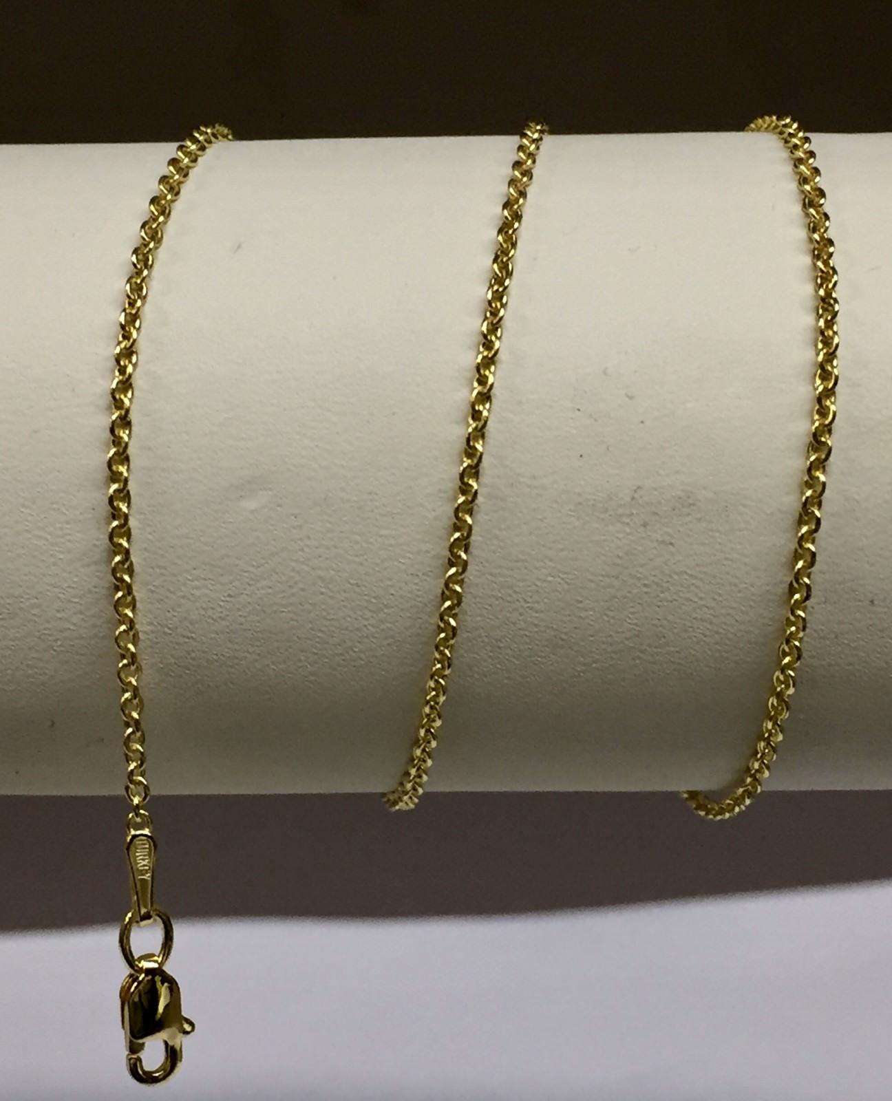 14k Yellow Gold Cable Link Pendant Chain/Necklace 18″ 1.5 mm 1.4 grams RCAB40