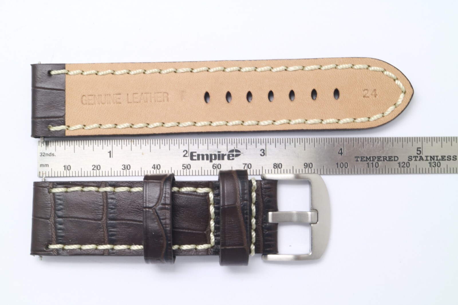 24mm Brown Croco Embossed Leather Replacement Watch Strap – U-Boat 24 & Others