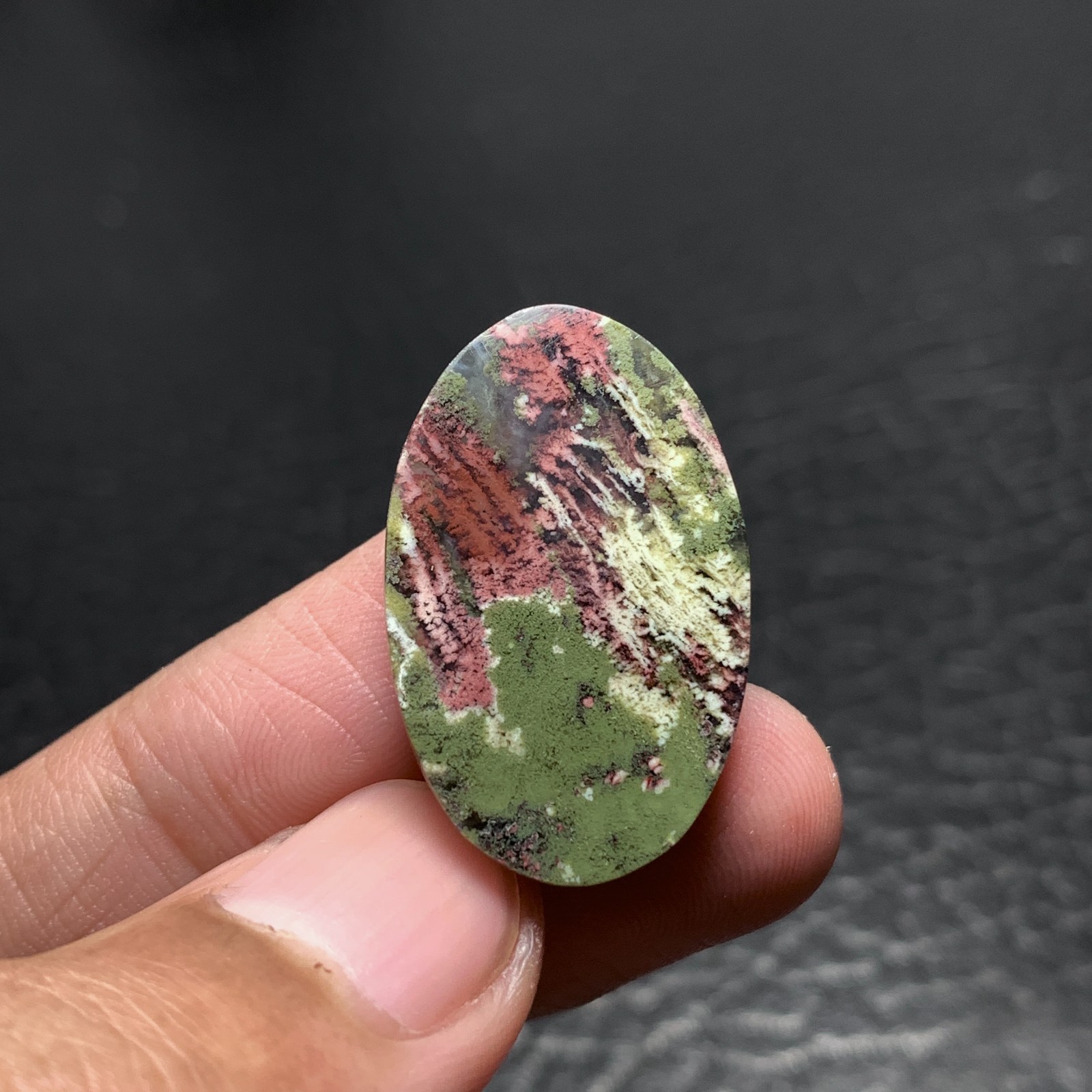 Moss Plume Agate Cabochon 28x17x5.5mm High Quality 18 ct