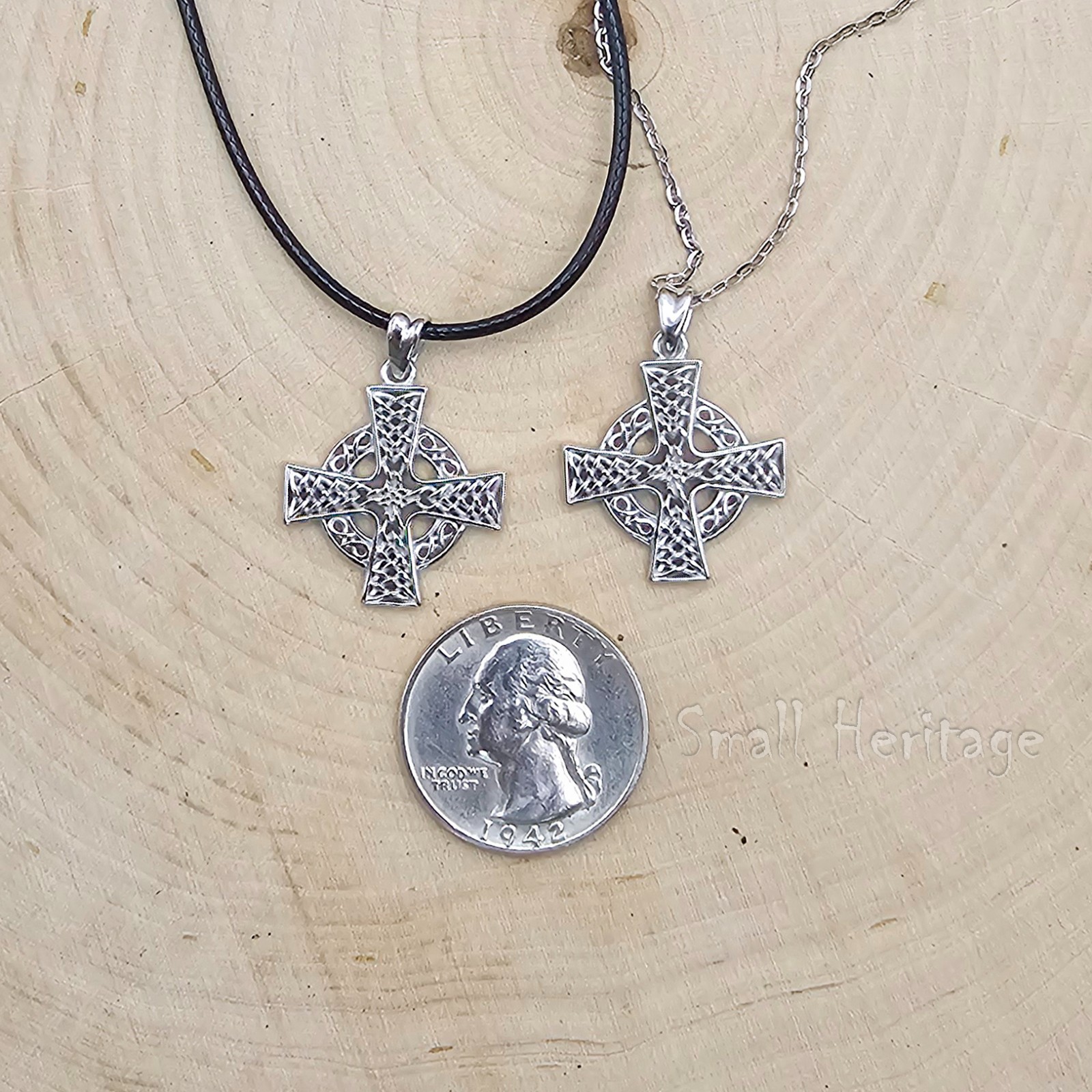 Small Celtic Cross Necklace 925 Sterling Silver Cross Pendant Small Heritage